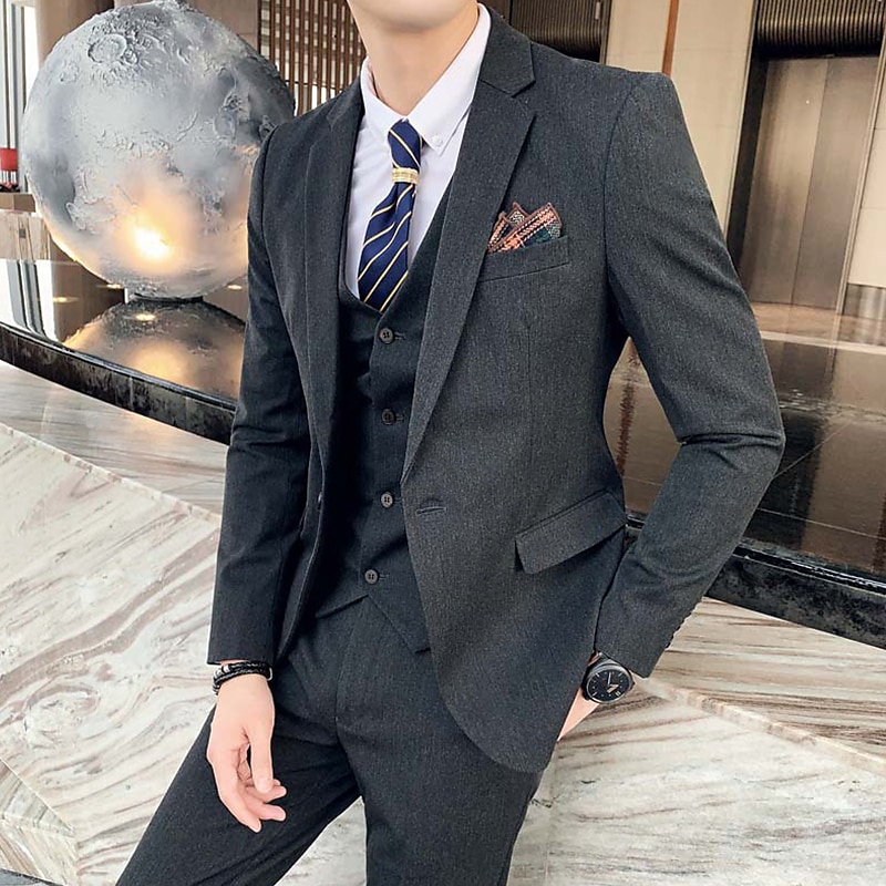 New Arrival Dark Gray Slim Fit Men Suit, Formal Formal Bridegroom Wedding  Suits