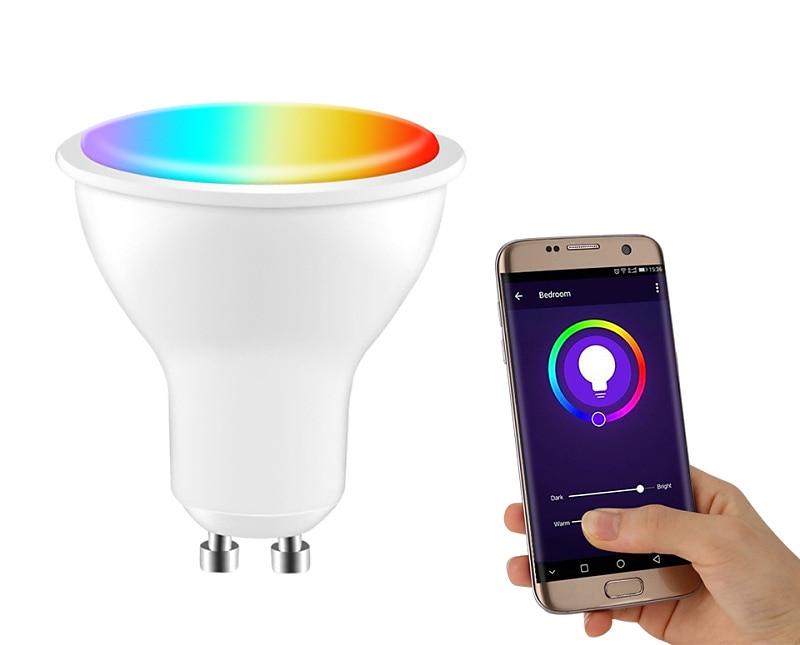 מנורת LED חכמה Tuya WIFI אינטליגנטית GU10 עם כדור אור מתכוונן 5W תומכת ב-Alexa ושליטה קולית של Google 2025 - $8.99 –P1