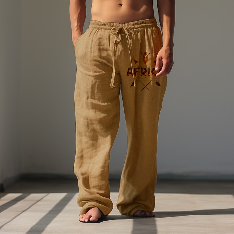Herren Grafik Ethik / Afrikanisch Hosen Hose Mittlere Taille Lässig Urlaub Alltagskleidung Ausgehen Frühling Herbst Schwarz Weiß Grün 2025 - $25.99 –P6