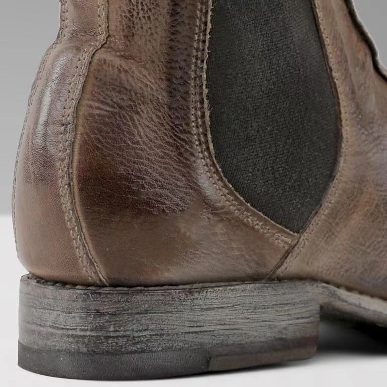 dámské vintage hnědé kotníkové boty z umělé kůže chelsea s elastickými bočními panely – ležérní slip-on styl pro podzimní a zimní outfity 2025 - $64.99 –P5