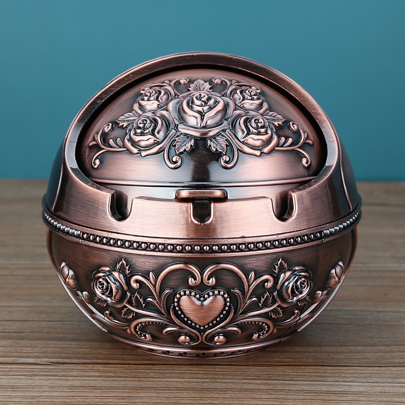 scrumieră ornament de capac vintage rezistentă la vânt, țigară retro decorativă metalică, gadget-uri țigări masă în aer liber trabucuri scrumiere de interior 2025 - $15.49 –P10