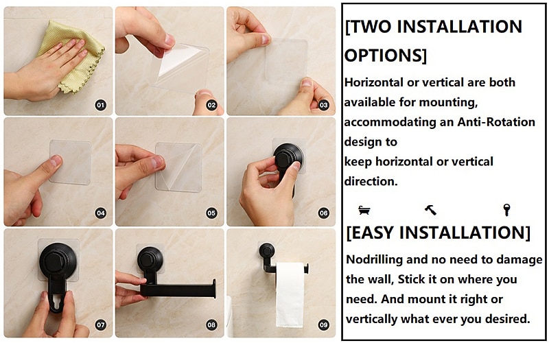 Punch Free Toilet Paper Holder Self-adhesive Suction Cup Rack Kitchen Bathroom Storage Waterproof Moisture Proof Towel Accessories Shelf Toilet Paper Holder Wall Mounted 2026 - $14.99 –P6