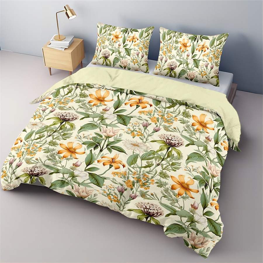 Copripiumino in cotone 100% set copripiumino con motivo floreale morbido set di biancheria da letto di lusso in 3 pezzi regalo per la casa re regina completo del 2025 a $60.99 –P5
