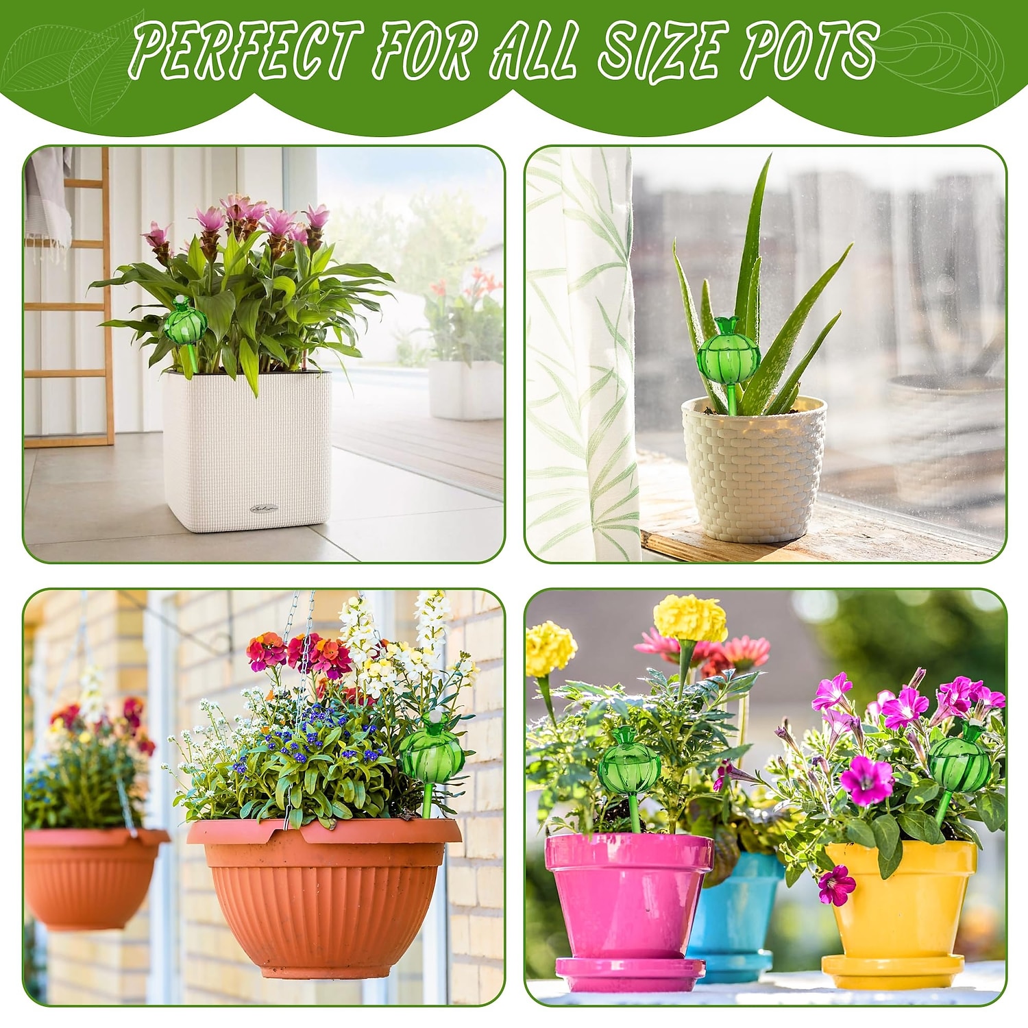 2 stuks plantenbewateringsbollen handgeblazen plantenbewateringsapparaten, zelfbewaterende globes bewateringsbollen voor kamerplanten cactusplanten bewateringsbollen 2025 - $15.49 –P6