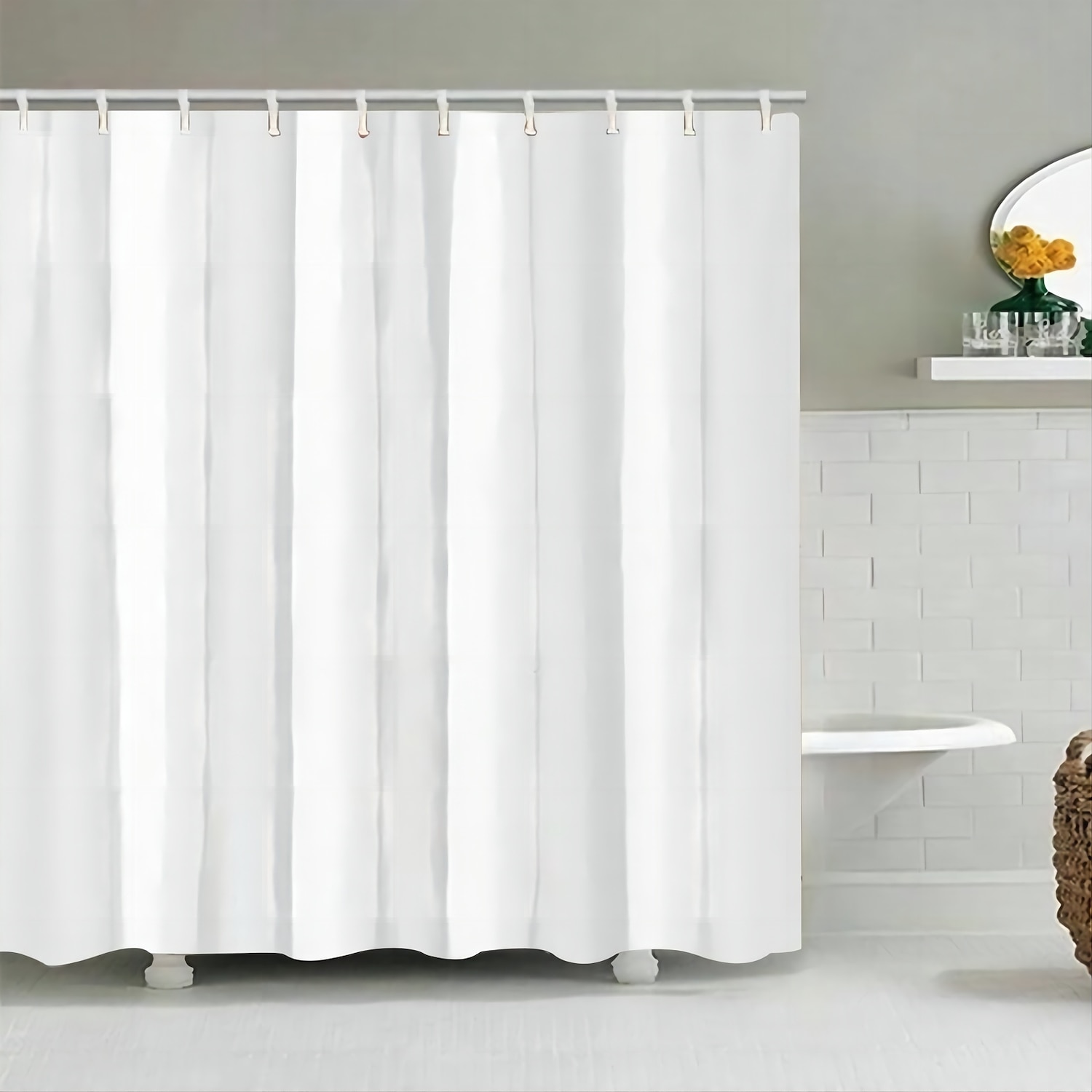Personalized Photo Shower Curtain with 12 Hooks- Custom Wedding Gift for Couple Wedding Gift Bathroom Decor Fabric Waterproof Washable Upload Your Image Photo Picture for Bathroom Hotel 2025 - $20.99 –P5
