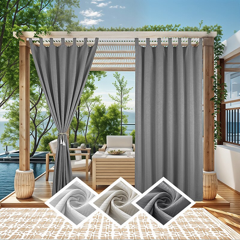 utendørs gardiner til terrasse ensfargede vanntette gardiner utendørs skjermer for lysthus pergola veranda vindusgardinpaneler 2025 - $39.99 –P1