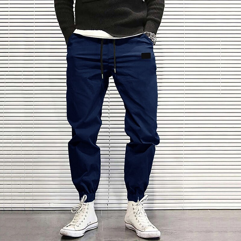 Men's Sweatpants Joggers Trousers Drawstring Elastic Waist Elastic Cuff Plain Comfort Breathable Casual Daily Holiday Sports Fashion ArmyGreen Black 2025 - $23.99 –P5