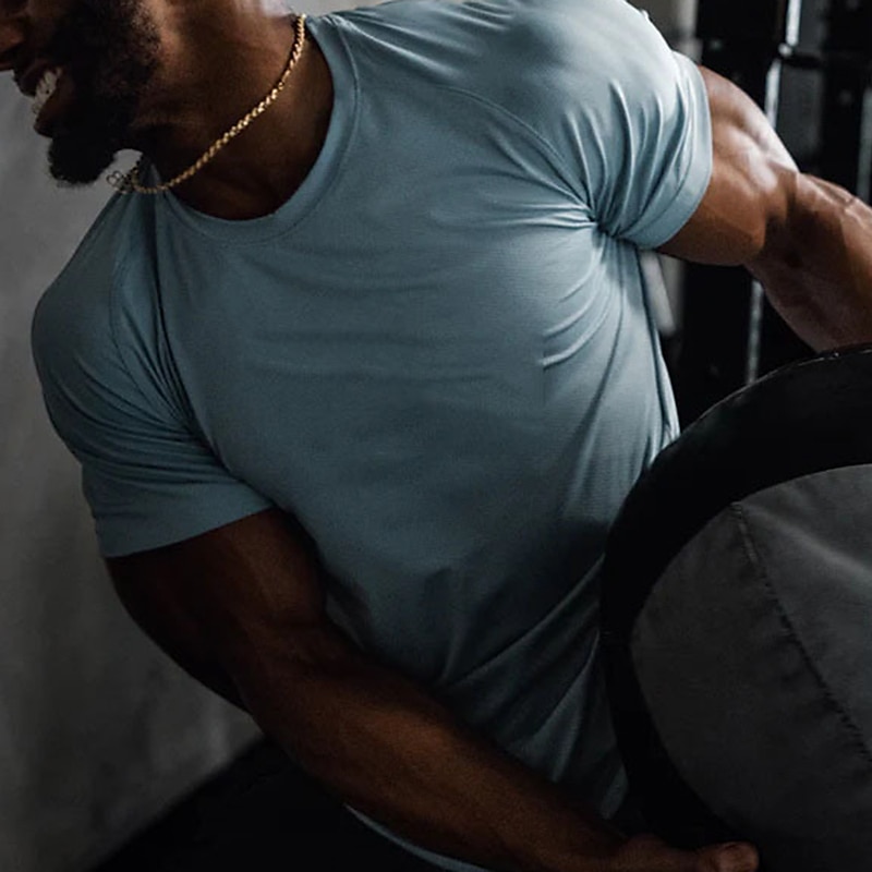 Voor heren T-shirt Fitnessshirt Basketbalshirt Atletische overhemden Strakke ronde hals Korte mouw Sport & Outdoor Vakantie Uitgaan Casual / Dagelijks Snel Drogend Zweetafvoerend Ademend Zacht Effen 2025 - $16.49 –P3