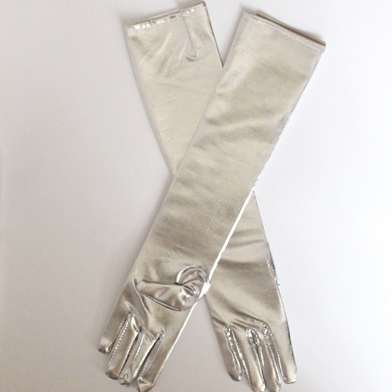Guantes largos de cuero sintético guantes sexys guantes largos de cuero brillante dorado y plateado guantes de actuación en escenario con tubo de acero regalo de Navidad 2026 - $13.99 –P7
