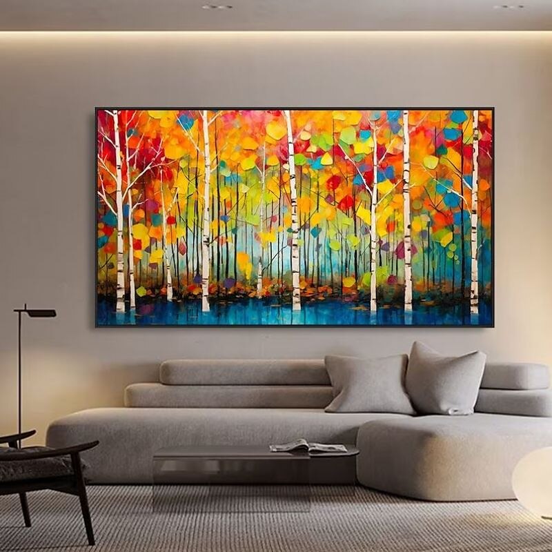 Peinture à l'huile faite à la main toile mur art décoration 3d couteau à palette paysage d'érable pour la décoration intérieure roulé sans cadre peinture non étirée de 2025 ? $83.99 –P1