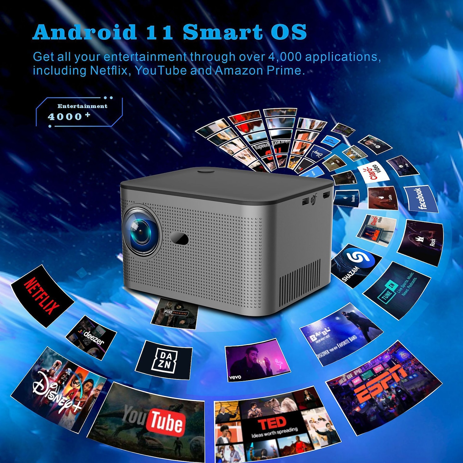 Salange HY350 Projector Full HD 1080P Android 11.0 LED Home Theater Compatible with Smartphones HDMI USB Wifi-Mirroring Beamer 2025 - $184.99 –P8