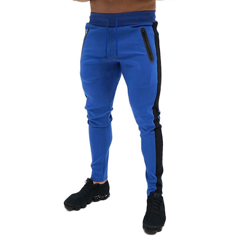 Men's Trousers Track Pants Jogging Pants Outdoor Athleisure Daily Sports Soft Comfortable Pocket Drawstring Elastic Waist Color Block Full Length Fashion Casual Activewear Wine Red Black Micro-elastic 2025 - €10.99 –P12