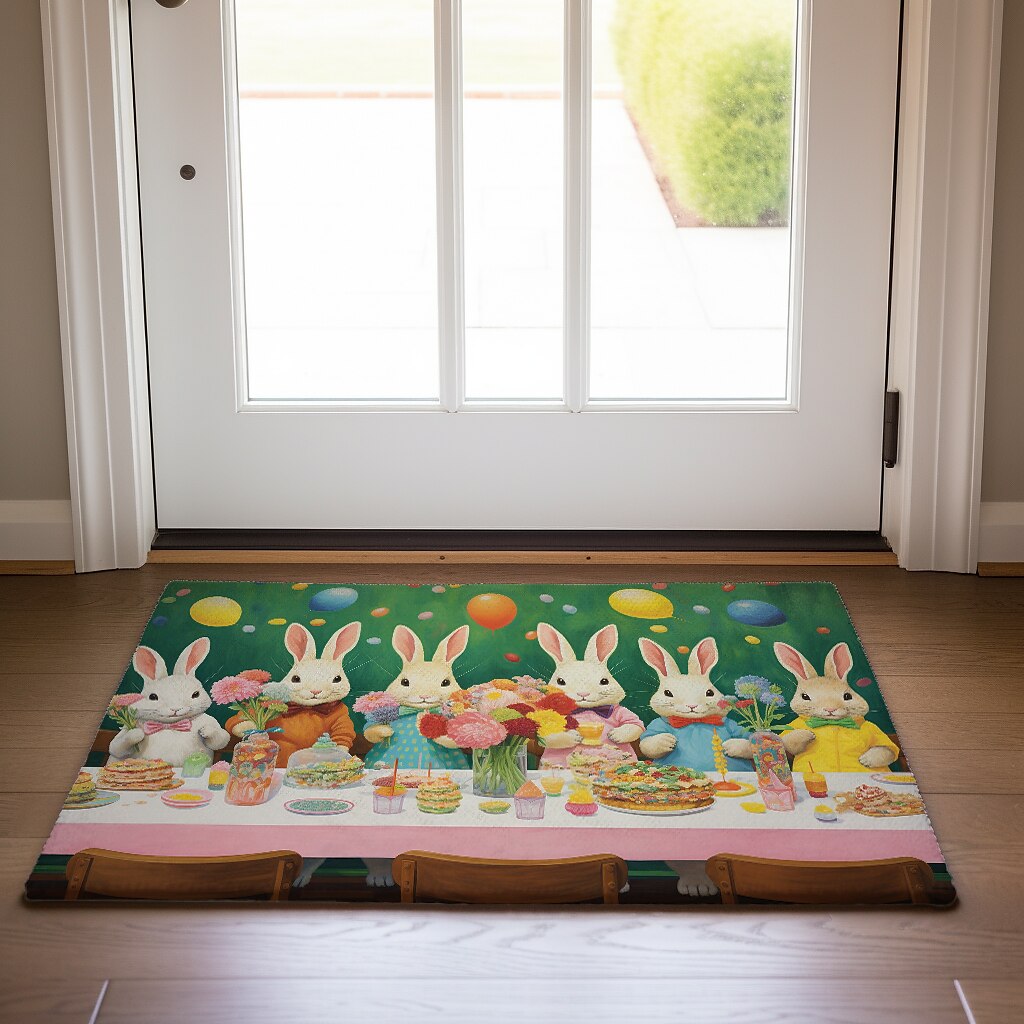 Painting Rabbits Doormat Floor Mats Washable Rugs Kitchen Mat Non-Slip Oil Proof Rug Indoor Outdoor Mat Bedroom Decor Bathroom Mat Entrance Rug 2025 - $16.99 –P13