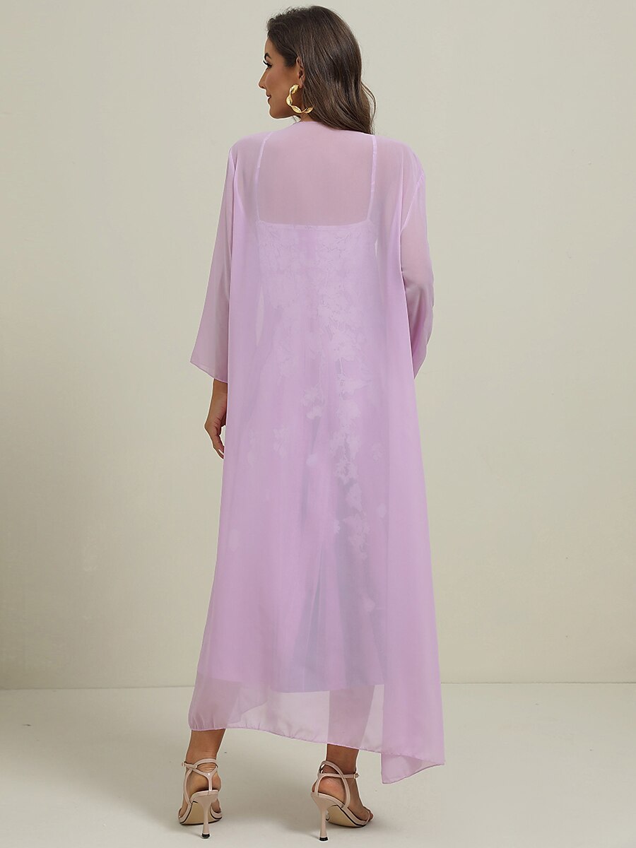 Damen Casual kleid Kleid-Set Zweiteiliges Kleid kleid lang Purpur Braun Grün Halbe Ärmel Blume Bedruckt Sommer Frühling V Ausschnitt Modisch Urlaub 2023 S M L XL XXL 3XL 2025 - $41.99 –P4