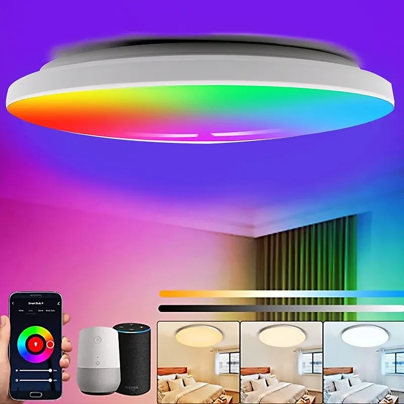 Lampe de plafond LED intelligente Tuya Smart RGBCW lampe de contrôle vocal APP à LED pour chambre et salon diamètre de 30 cm de 2025 ? $38.99 –P3