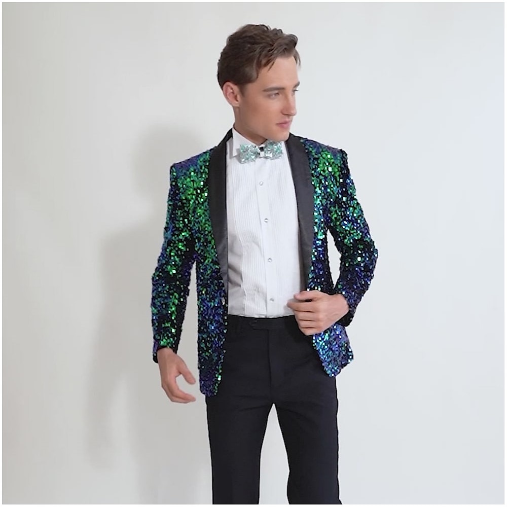 Disco Anni '80 Giacca Smoking Completi & Blazer Disco Paillettes Per uomo Mascherata Feste Festa / Sera Balli di fine anno Adulti Cappotto del 2025 a $107.99 –P4