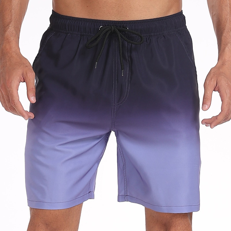 Herr Boardshorts Badkläder Badshorts Strand Simbassäng Andningsfunktion Snabb tork Löpning Fritid Snörning Elastisk midja Foder Lutning Knelängd Gymnastik Sportkläder Rodnande Rosa Blå Microelastisk 2025 - $17.99 –P6