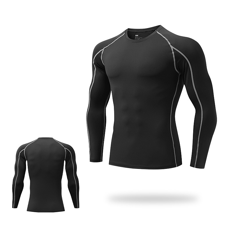 Per uomo maglietta Maglia da palestra Maglia a compressione Camicia fitness Top da uomo Girocollo Manica lunga Sportivo Da mare Per uscire Casual / quotidiano Asciugatura rapida Traspirazione del del 2025 a $15.49 –P4