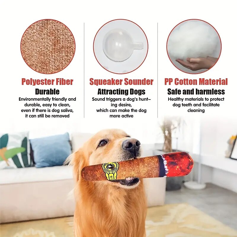 1pc Plush Cigar Squeaky Dog Toys Funny Cute Dog Gifts 2025 - $25.99 –P6