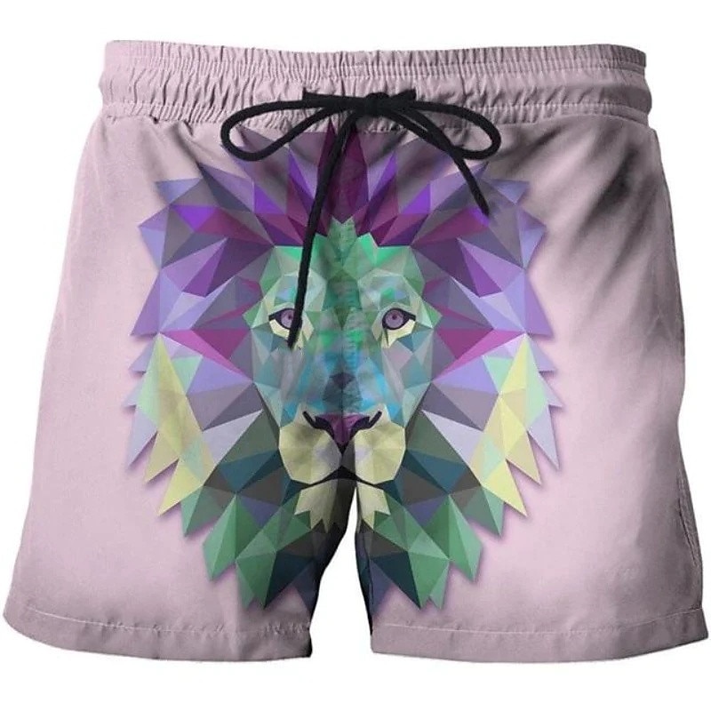 Men's Lion Swim Shorts Board Shorts Swimming Trunks Mid Waist Hawaiian Casual Holiday Beach Drawstring with Mesh lining Elastic Waist Designer Clothing Apparel 2025 - $17.99 –P1