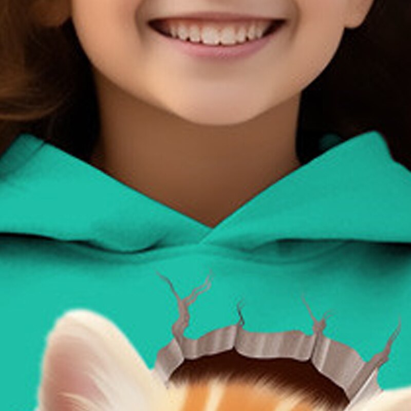 Fete 3D Desene Animate Pisica Hanorac cu Glugă Pullover Roz Manșon Lung Tipărire 3D Primăvară Toamnă Activ Modă Drăguţ Copii 3-12 ani Capișon În aer liber Casual Zilnic Fit regulat 2025 - $18.99 –P8