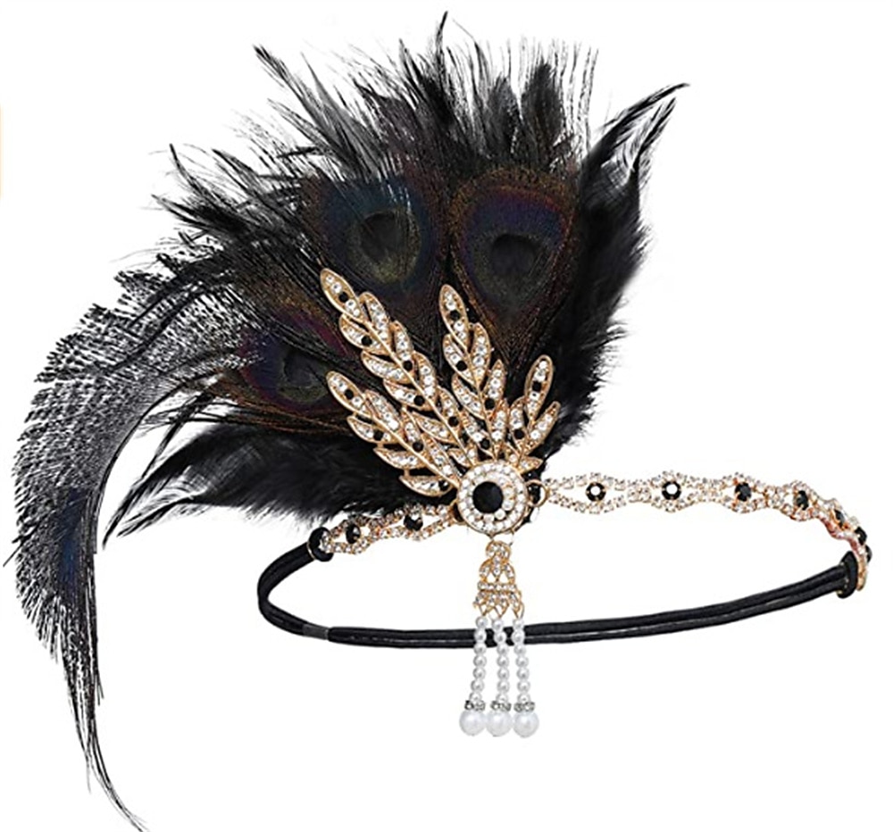 Fejfedők Flapper fejpánt Tollak fejpánt Retró 1920-as évek Ötvözet Kompatibilitás A nagy Gatsby Jelmez Farsang Női Jelmez ékszerek Divatékszer 2025 - $17.49 –P3