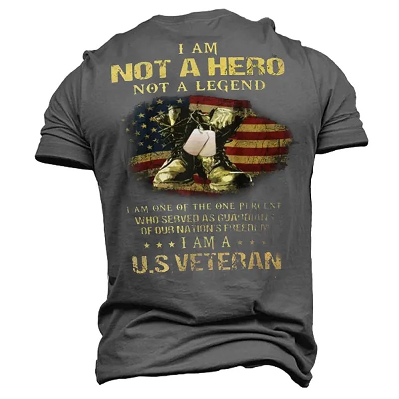 Mens US Veteran Graphic T-Shirt - Not A Hero Not A Legend, Guardian of Freedom, Patriotic Short Sleeve Tee 2026 - $17.49 –P1