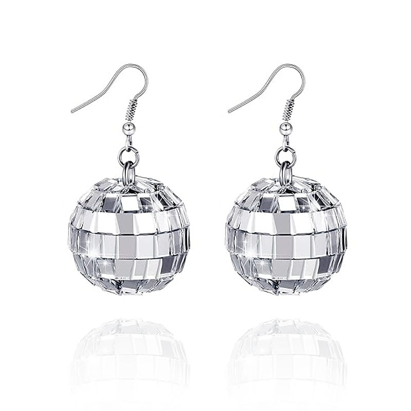 Brincos de discoteca da moda dos anos 70, brincos de borla de metal com lantejoulas, conjunto criativo de colar longo quadrado de 2025 por $21.54 –P5