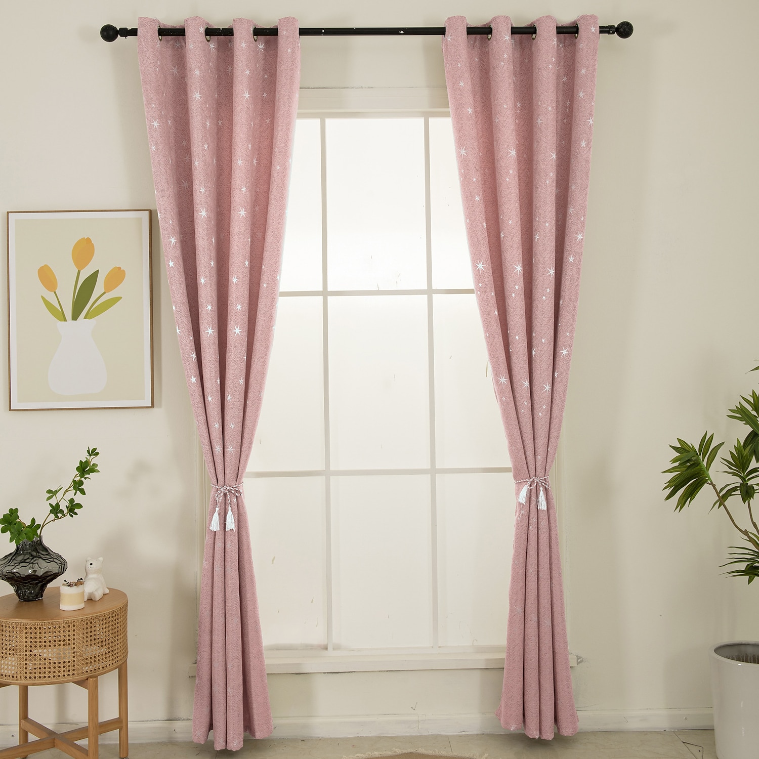 tende oscuranti per la camera da letto dei bambini tende a stella scintillanti color argento con isolamento termico per ragazzi e ragazze con occhiello antico trattamento finestra superiore tende a 1 del 2025 a $21.99 –P7