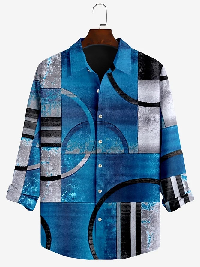 Herren Blumen Hemd Knopfhemd Langarm Vintage Abstrakt Alltagskleidung Ausgehen Wochenende Herbst Winter Umlegekragen Druck Button-Down Schwarz Blau Grün 2025 - $25.99 –P2