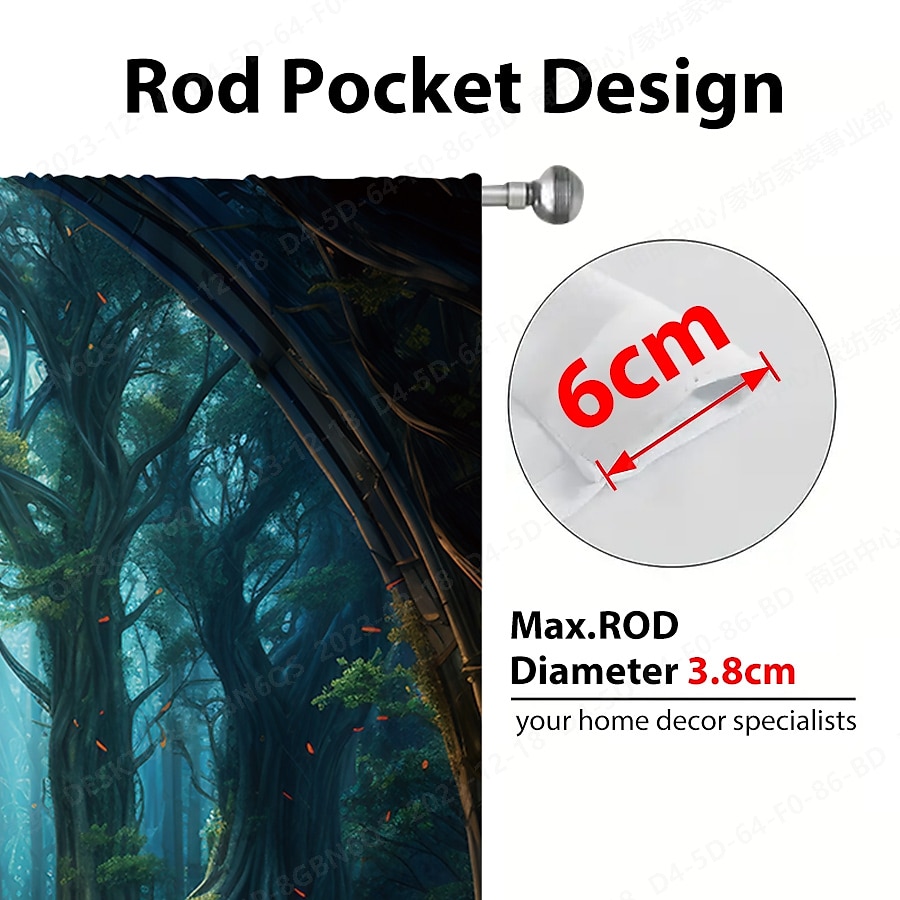 2 paneler landskap skog gardin draperier mörkläggningsgardin för vardagsrum sovrum kök fönster behandlingar värmeisolerat rum mörkläggning 2025 - $41.99 –P20