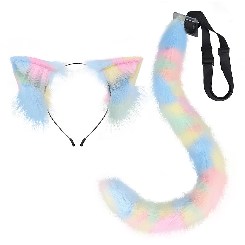 peluche à la main trois fleurs oreille de chat coiffure queue de chat ensemble simulation animal oreille cheveux cerceau queue d'animal dessin animé exposition accessoires de cosplayaccessoires de de 2026 ? $36.84 –P3