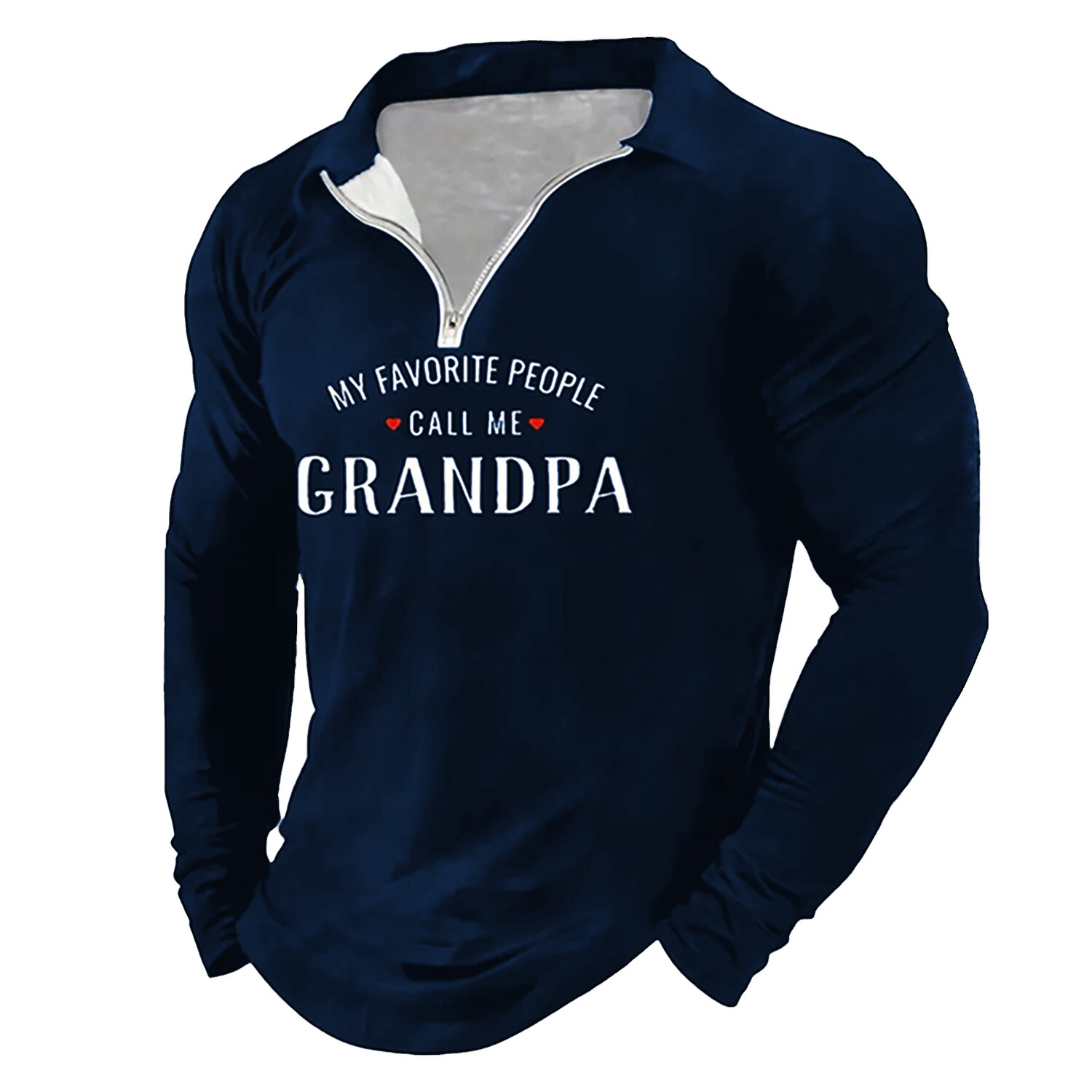 Camisetas de papá. Frases y citas. Camisetas de hombre impresión casual polo con cremallera uso diario vacaciones fin de semana poliéster tafetán de manga larga polos con cuello. Negro azul primavera 2025 - $23.99 –P4