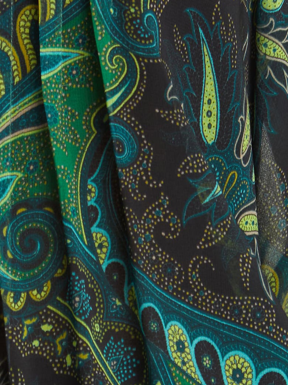 Women's Paisley Print Chiffon Peasant Top Lantern Sleeve Casual Long Sleeve V Neck Shirt Blouse for Spring 2025 - $59.99 –P6