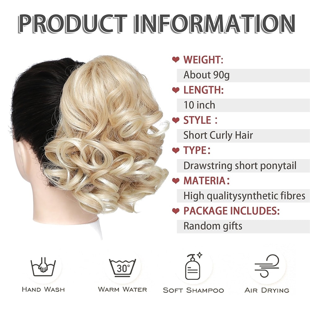 Ponytail Extension10 Inch Drawstring PonytailCurly Ponytail Hair ExtensionNatural Wavy Hair Extensions Ponytail Synthetic Hairpieces for Women 2026 - $12.99 –P2