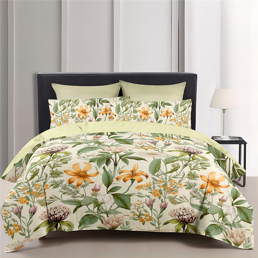 Copripiumino in cotone 100% set copripiumino con motivo floreale morbido set di biancheria da letto di lusso in 3 pezzi regalo per la casa re regina completo del 2025 a $60.99 –P4