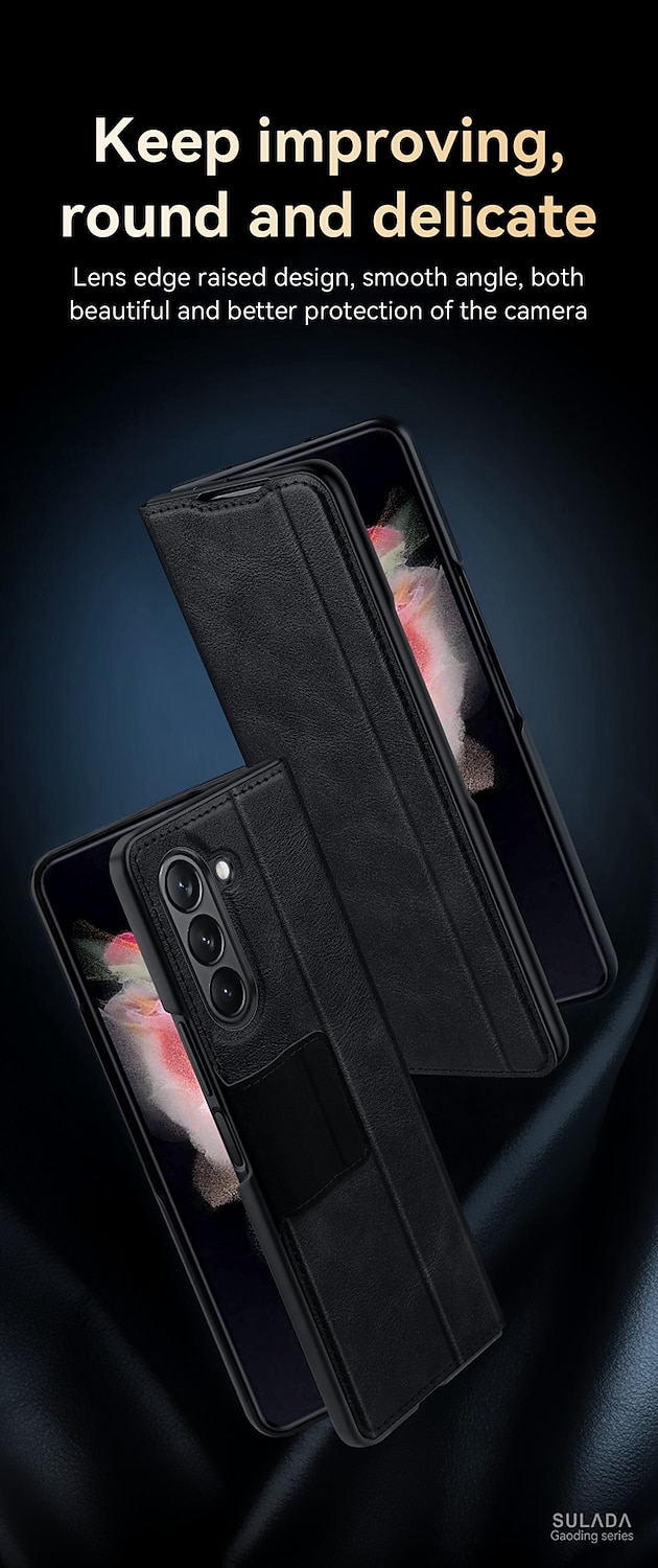 Phone Case For Samsung Galaxy Z Fold 6 Z Fold 5 Z Fold 4 Z Fold 3 Z Fold 2 Back Cover with Stand Holder Magnetic Shockproof Retro TPU PU Leather 2025 - $29.99 –P10