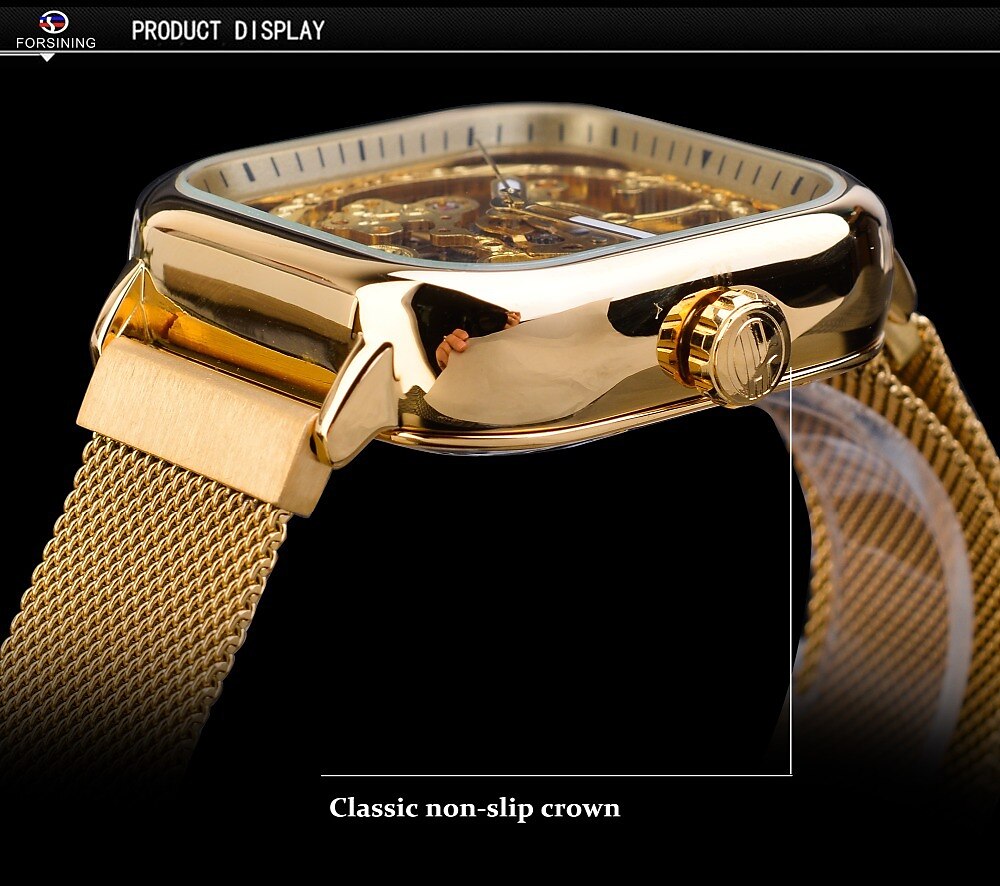 FORSINING Dames Heren mechanische horloges Luxe Grote wijzerplaat Modieus Zakelijk Skelet Automatisch opwindmechanisme Tourbillon Lichtgevend Teräs Horloge 2025 - $51.99 –P5