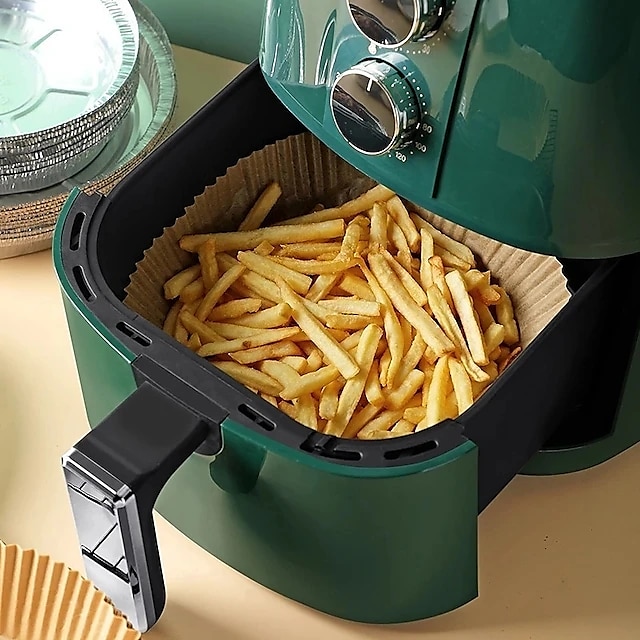 100 pezzi di carta speciale per fodere per friggitrice ad aria, carta resistente all'olio e assorbente per uso domestico, piastra per barbecue, forno per alimenti, pan pad da cucina del 2025 a $10.49 –P1