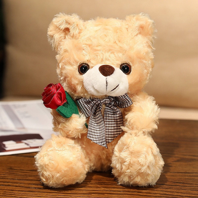 Women's Day Gifts Evlooe Bear Stuffed Animal Plush Toy for Valentine Day Cute 9.8 Teddy Bear Plushie with Rose Soft Small Cuddly Bear Toy Gifts for Girlfriend Boyfriend Mother's Day Gifts for MoM 2025 - $20.99 –P10