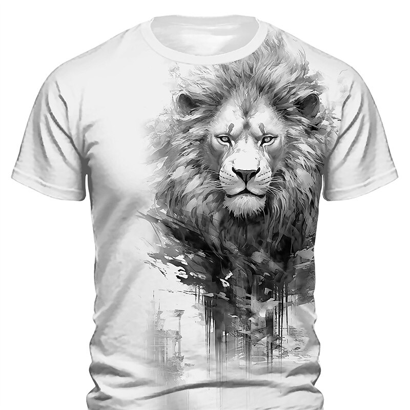 Men's Graphic Animal Lion T shirt Short Sleeve T shirt 3D Print Crew Neck Shirt Daily Designer Retro Vintage Sports Outdoor Holiday Going out Blue Red Green Spring & Summer Clothing Apparel S M L XL 2025 - $17.99 –P4