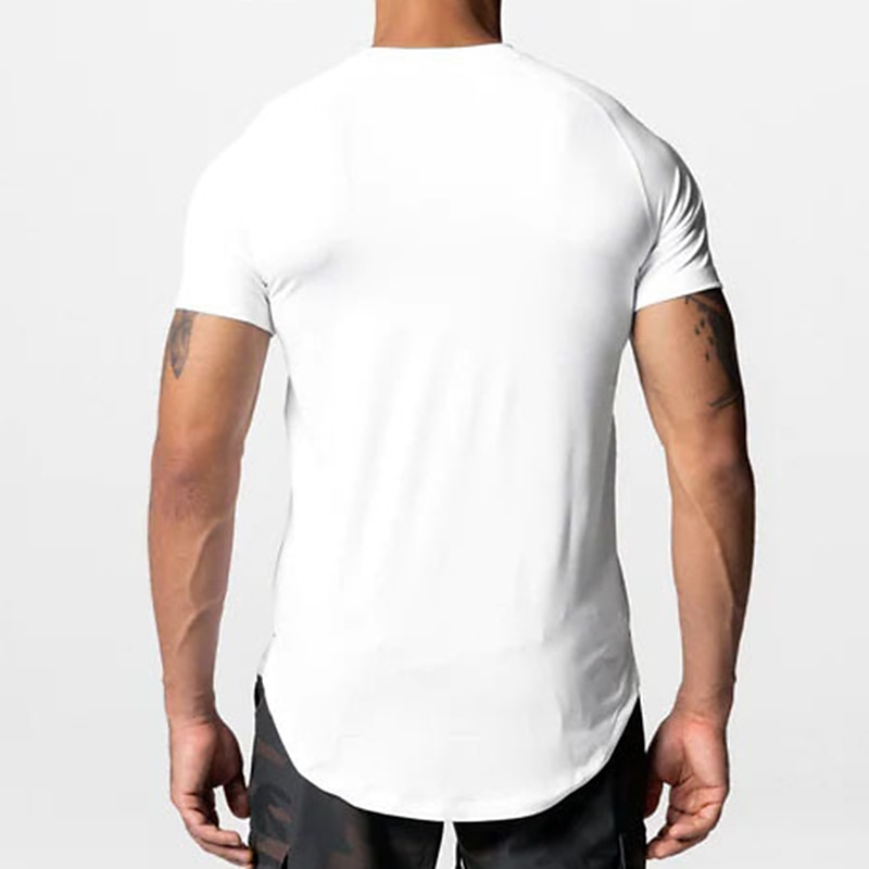 Voor heren T-shirt Fitnessshirt Basketbalshirt Atletische overhemden Strakke ronde hals Korte mouw Sport & Outdoor Vakantie Uitgaan Casual / Dagelijks Snel Drogend Zweetafvoerend Ademend Zacht Effen 2025 - $16.49 –P10