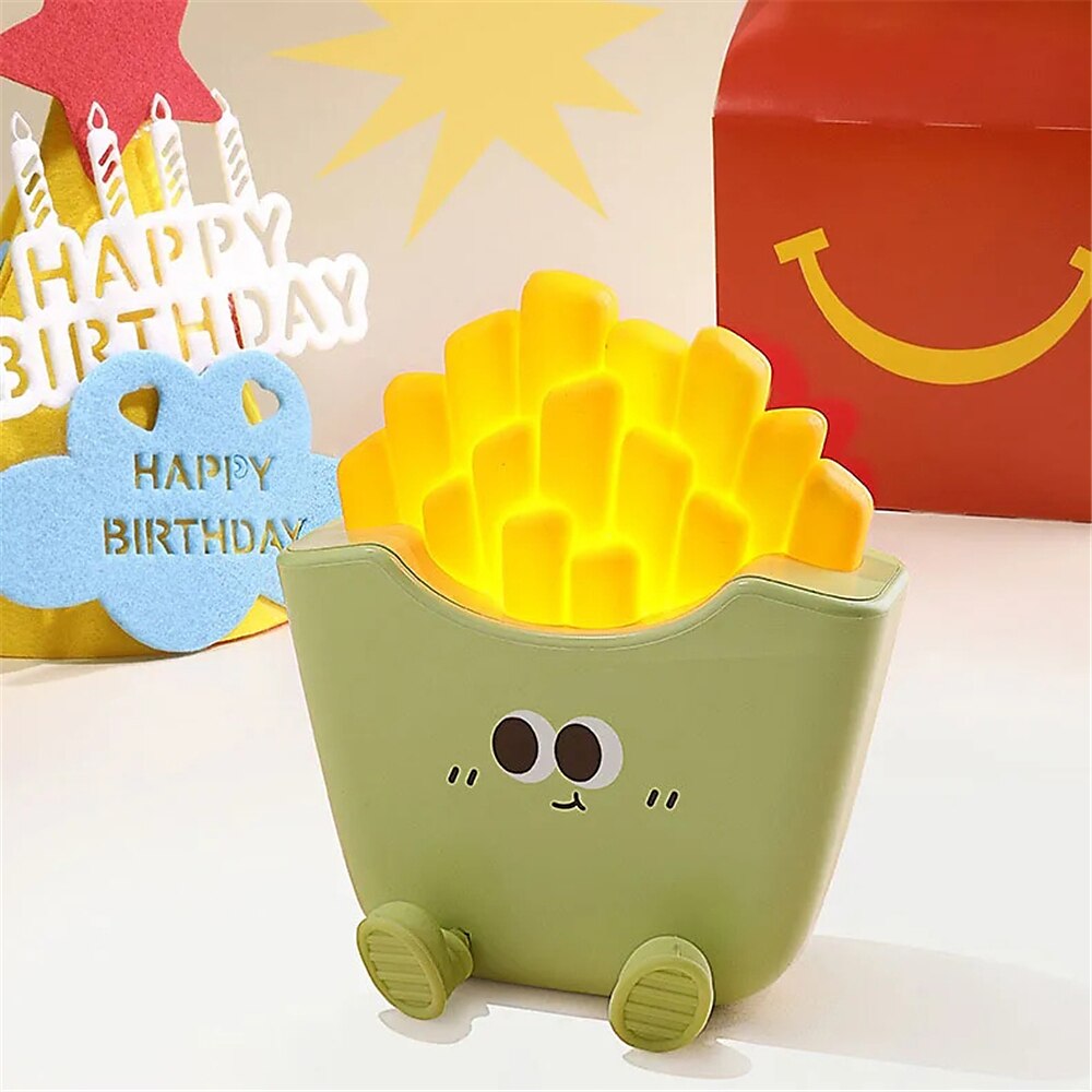 tegneserie kreativ pommes frites nattlys usb oppladbar berøringskontroll nattlampe skrivebordspynt til barnebursdagsgave 1 stk. 2025 - $26.99 –P5