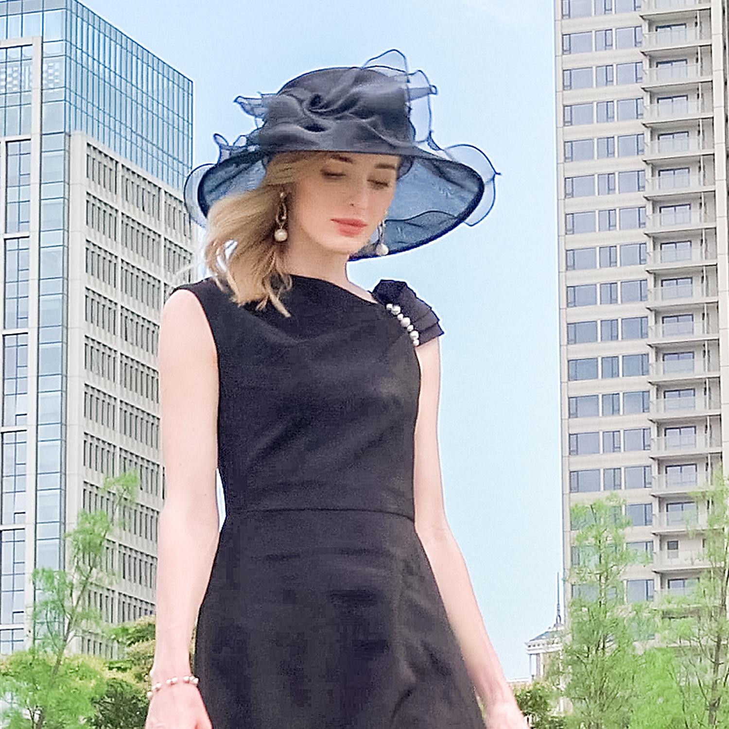 Chapéus de seda gelo bowler/cloche chapéu de sol casual chá festa elegante simples romântico com emenda headpiece headwear de 2026 por $34.99 –P8