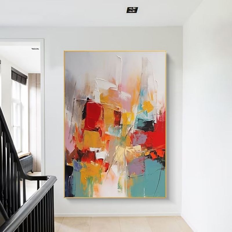 Pintura al óleo hecha a mano, lienzo, arte de la pared, decoración abstracta moderna para decoración del hogar, pintura enrollada sin marco y sin estirar 2026 - $71.99 –P3