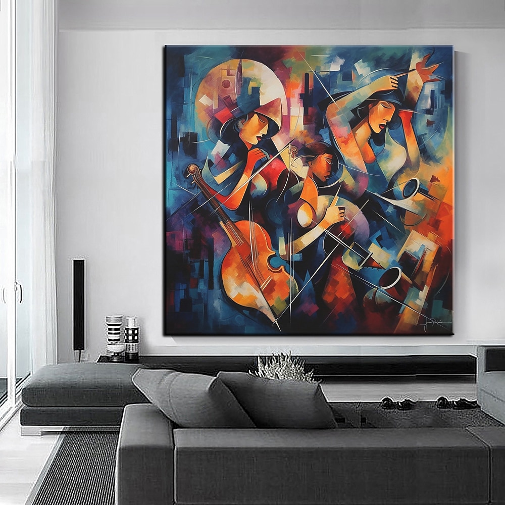 Large Hand Painted Wall Art Jazz Music Band painting