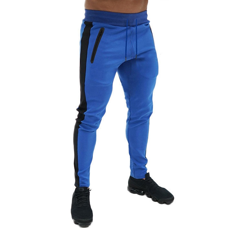 Men's Trousers Track Pants Jogging Pants Outdoor Athleisure Daily Sports Soft Comfortable Pocket Drawstring Elastic Waist Color Block Full Length Fashion Casual Activewear Wine Red Black Micro-elastic 2025 - €10.99 –P13