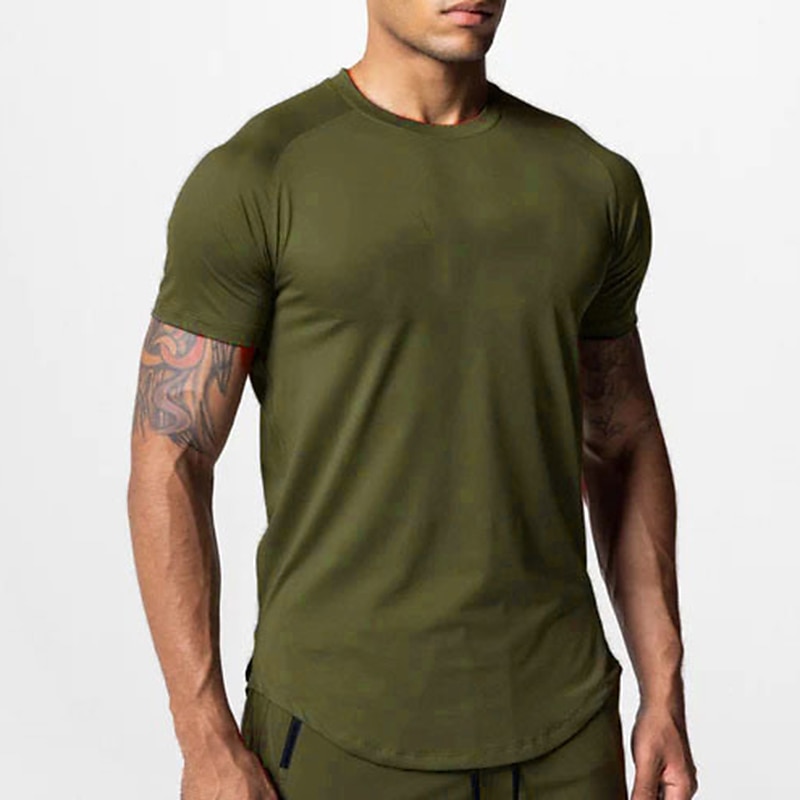 Voor heren T-shirt Fitnessshirt Basketbalshirt Atletische overhemden Strakke ronde hals Korte mouw Sport & Outdoor Vakantie Uitgaan Casual / Dagelijks Snel Drogend Zweetafvoerend Ademend Zacht Effen 2025 - $16.49 –P18