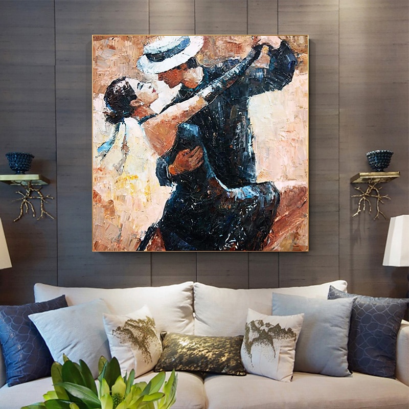 tango canvas väggkonst handmålad oljemålning romantik dans väggkonst romantik par väggkonst dans par canvas för heminredning utan ram 2025 - $116.99 –P8