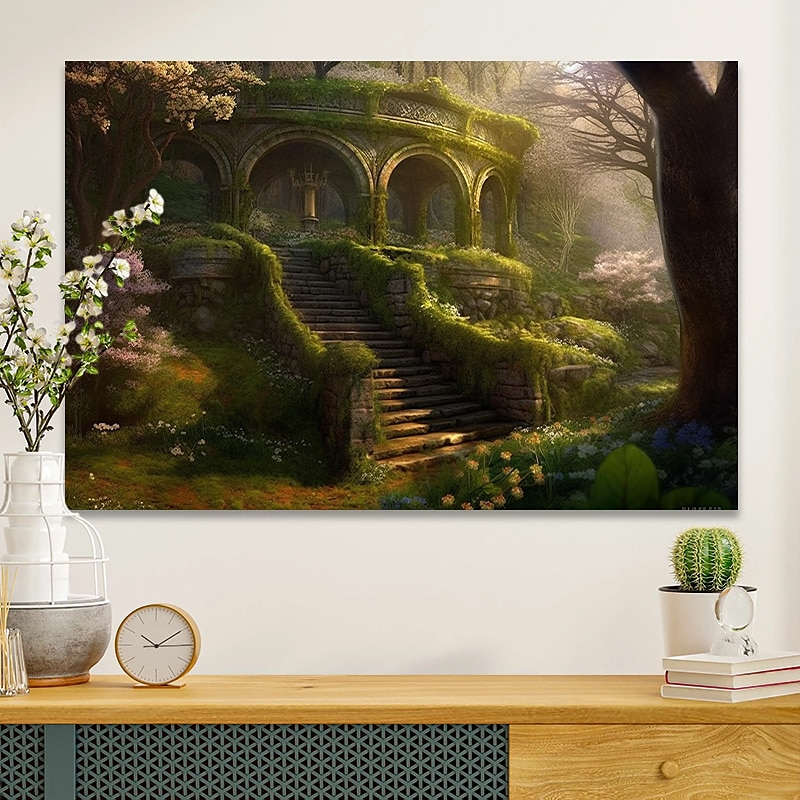 Toile d'art mural de paysage, imprimés et affiches de grotte d'arbre merveilleux, peinture en tissu décoratif pour salon, images sans cadre de 2025 ? $17.49 –P11